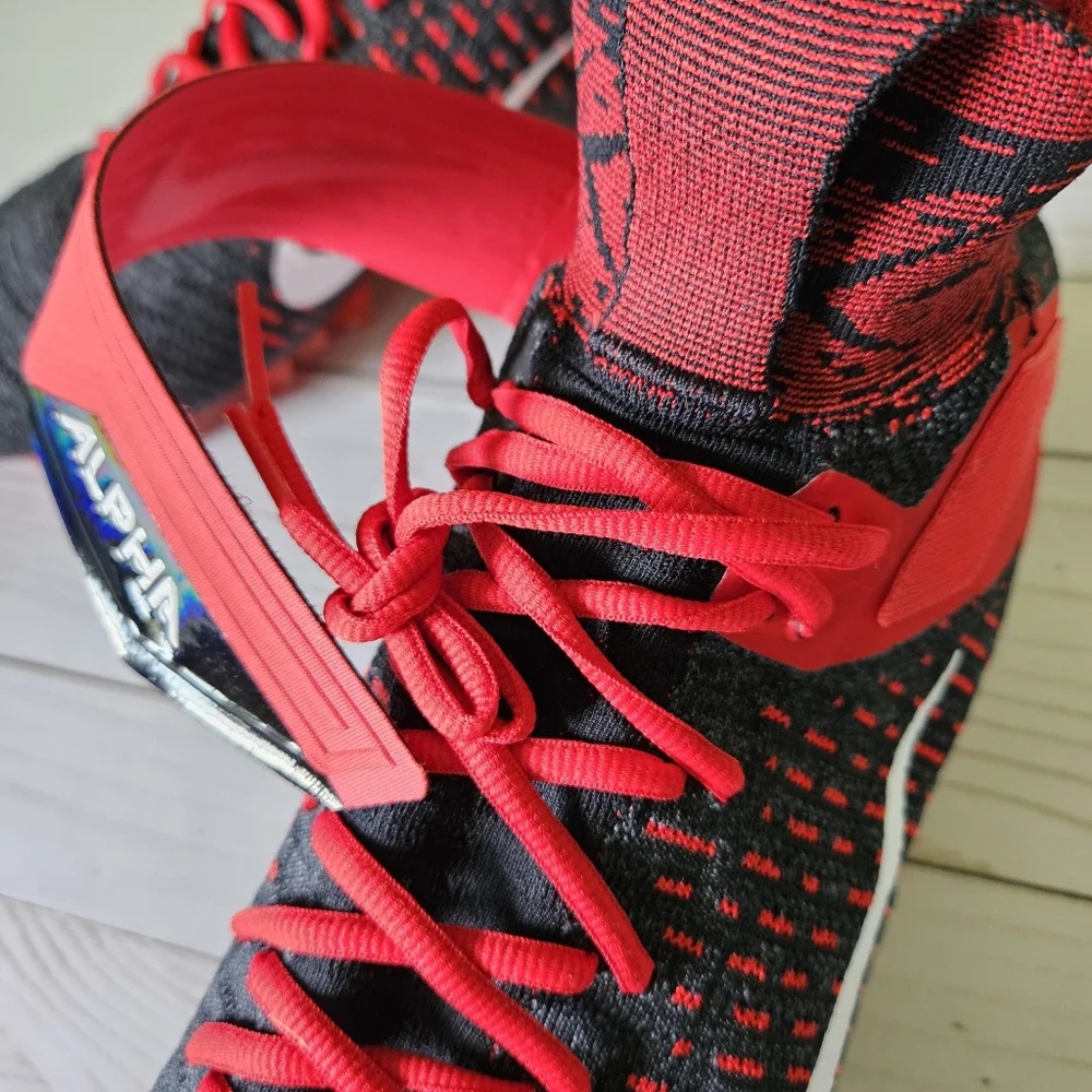 Nike Alpha Menace Elite 2 Flyknit Black/Red Cleats Men's Size 16 BV2077-009